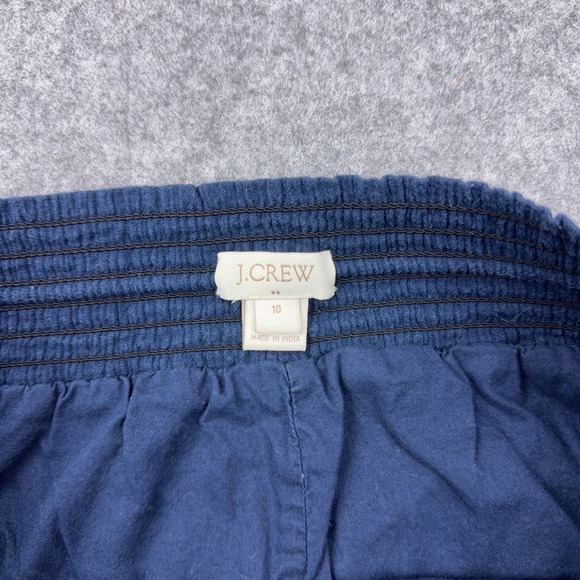 J. Crew Shorts Womens 10 Blue Embroidered Gauze Boho Tassel Summer Beach Casual - Picture 4 of 10